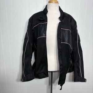 Texport Armored Motorcycle  Black Mesh Leather‎ Riding Jacket XL Street Moto